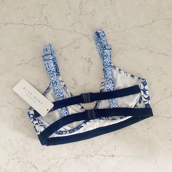 NWT Blue Ruby Bras n Things Underwire Bikini Top Size 8 - Picture 3 of 4